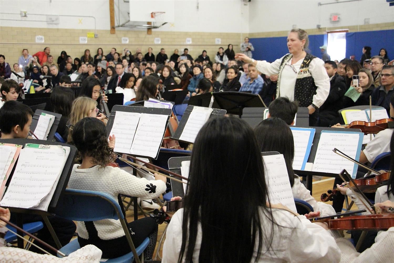  students playing instruments